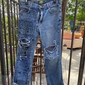 Custom Designed distressed jeans